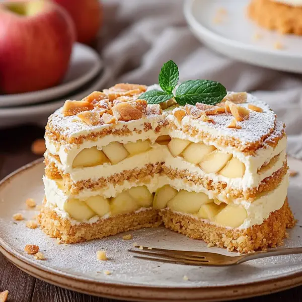 Apfel-Mascarpone-Torte mit Mandelboden