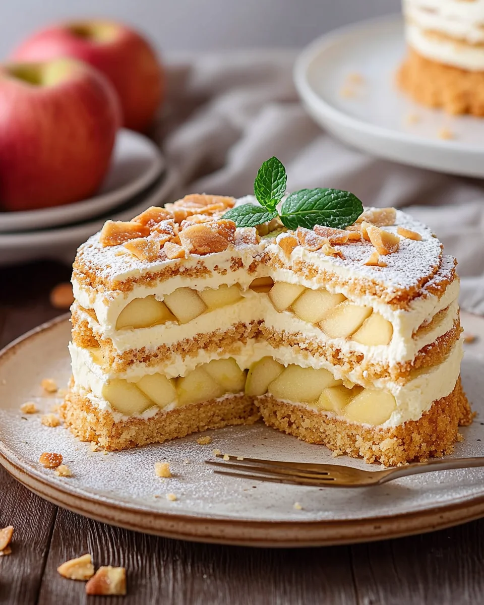 Apfel-Mascarpone-Torte mit Mandelboden