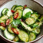 Asiatischer Gurkensalat mit Chili & Sesam