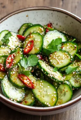 Asiatischer Gurkensalat mit Chili & Sesam