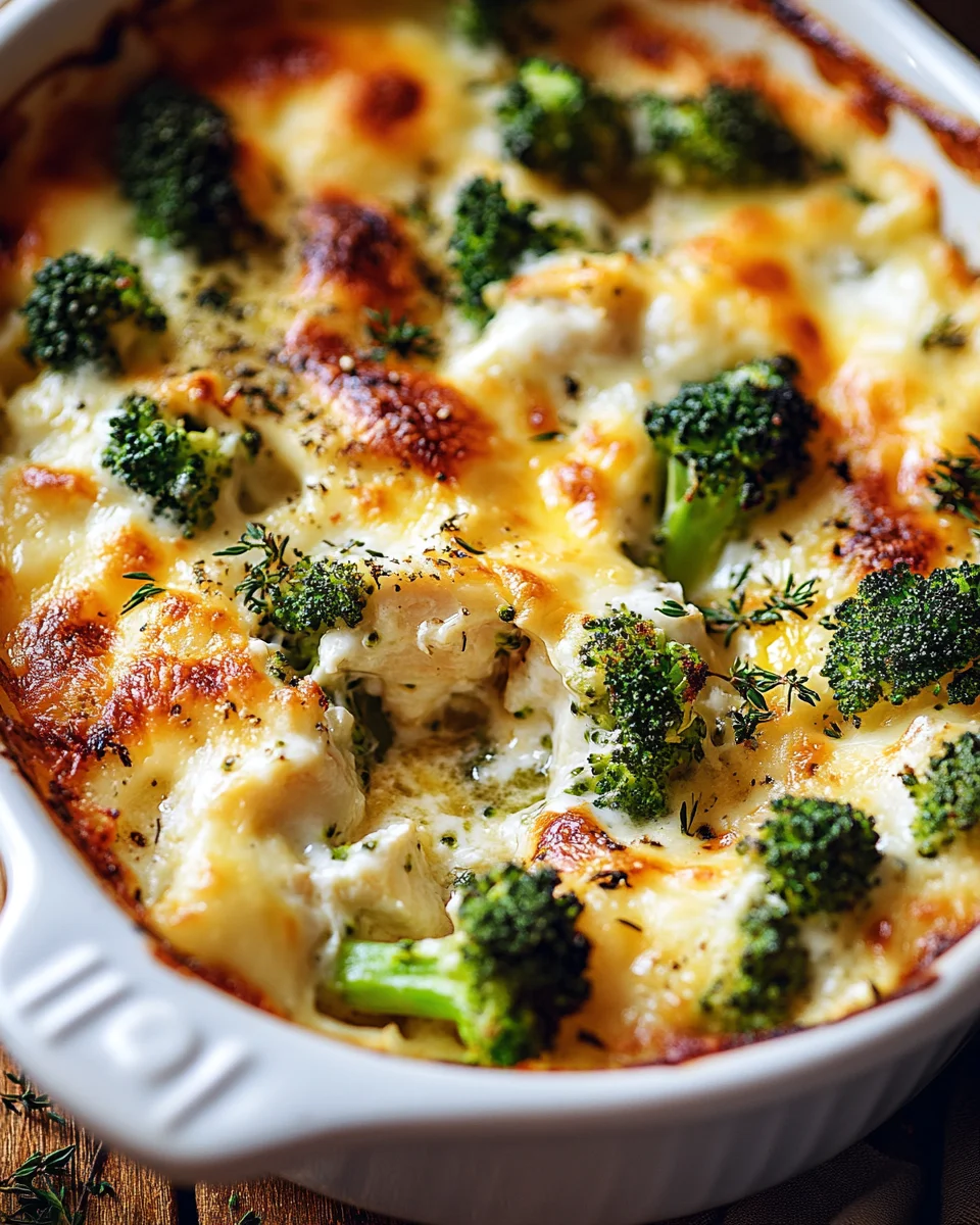 Brokkoli H&auml;hnchen Auflauf mit Frischk&auml;se und Mozzarella