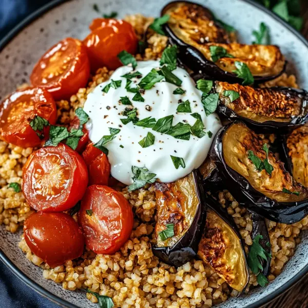 Bulgur with Tomatoes, Eggplant, and Yogurt
