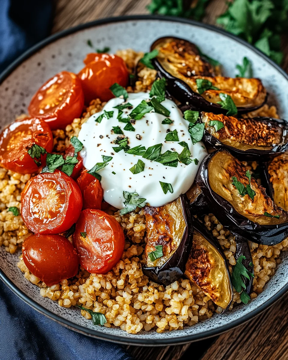Bulgur with Tomatoes, Eggplant, and Yogurt