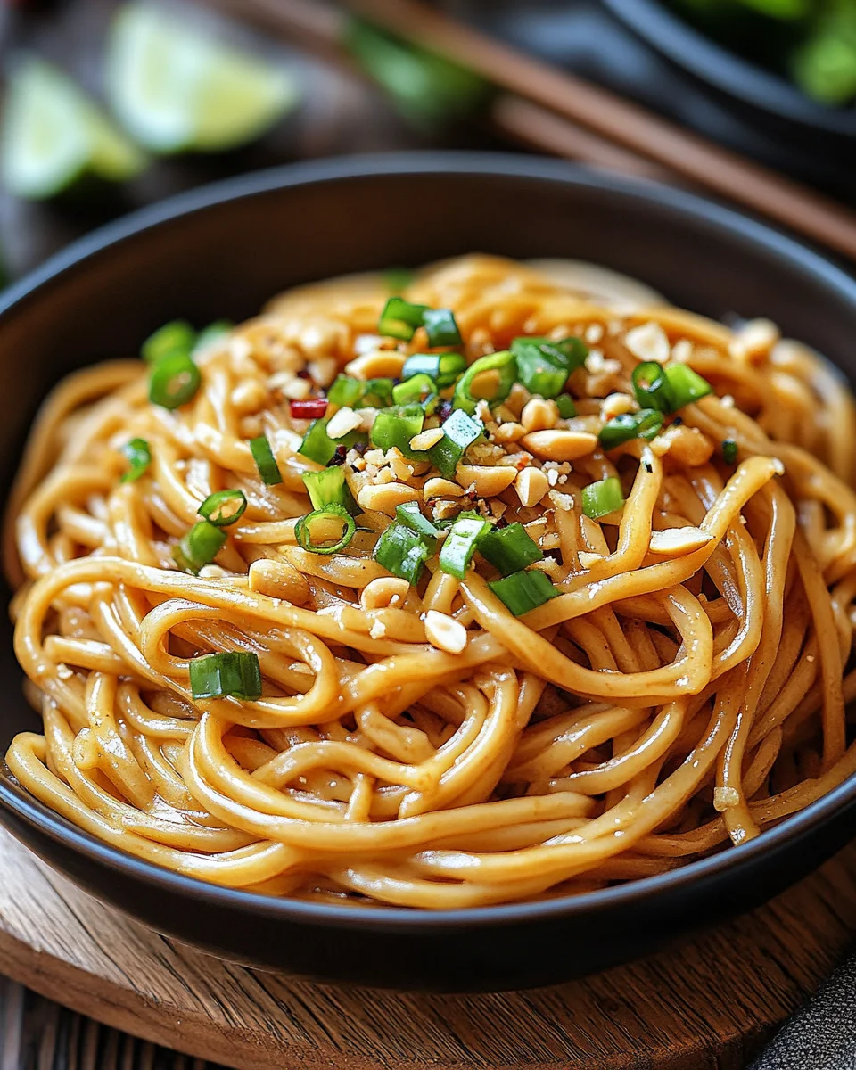 Chinesische Nudeln mit Erdnusssauce