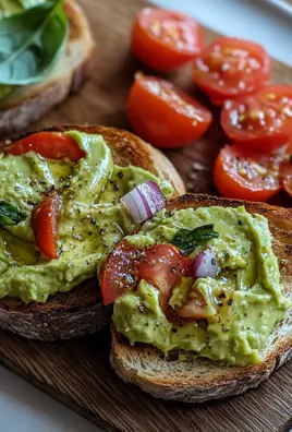 Geröstetes Brot mit Avocadobutter und Tomatensalat
