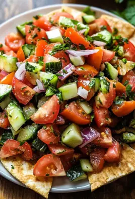 Libanesischer Tomaten Pita Salat