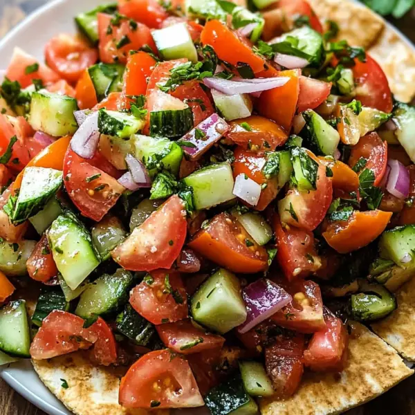 Libanesischer Tomaten Pita Salat