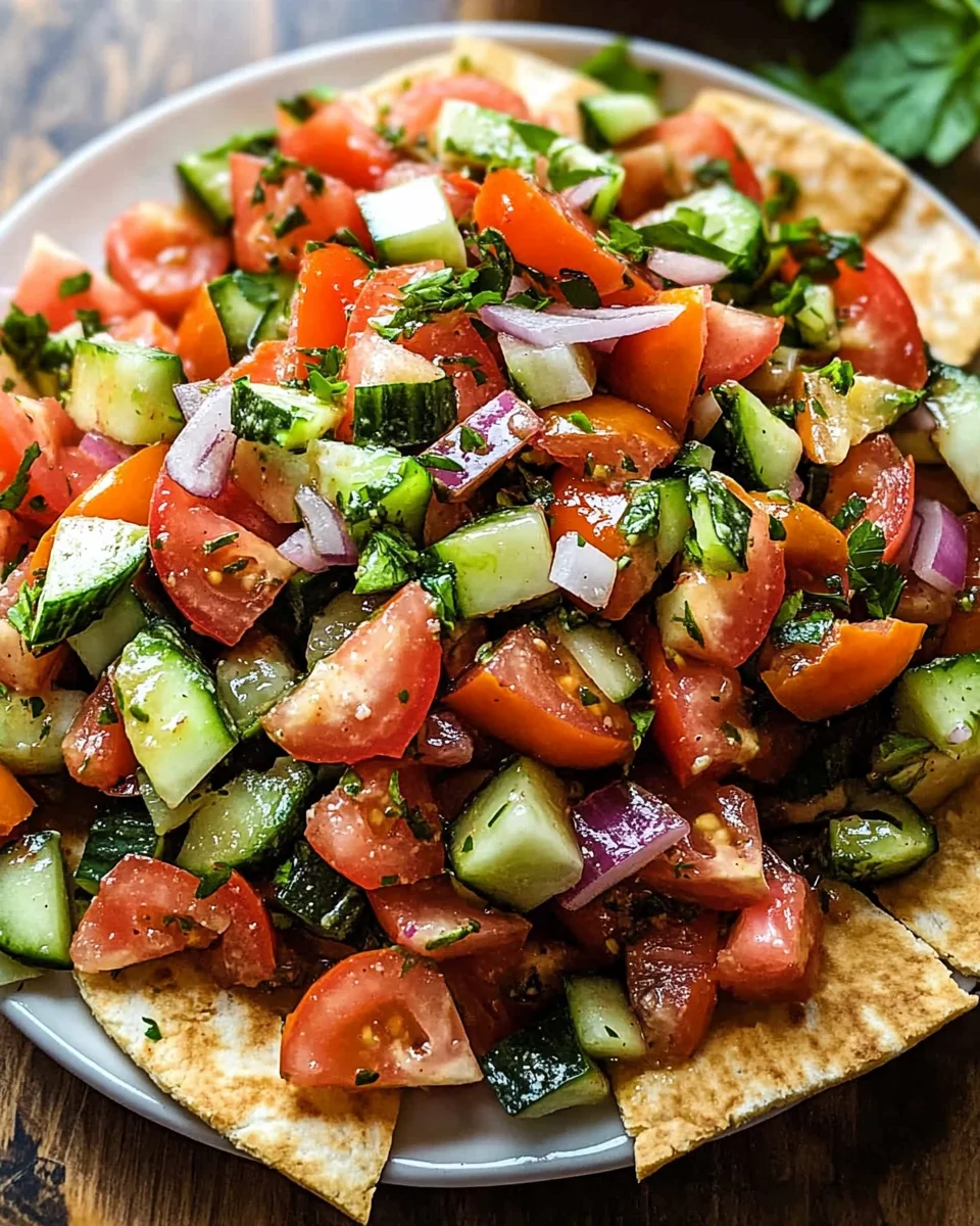 Libanesischer Tomaten Pita Salat