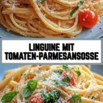 Linguine mit Tomaten-Parmesansoße 19 Pinterest Hidden Image