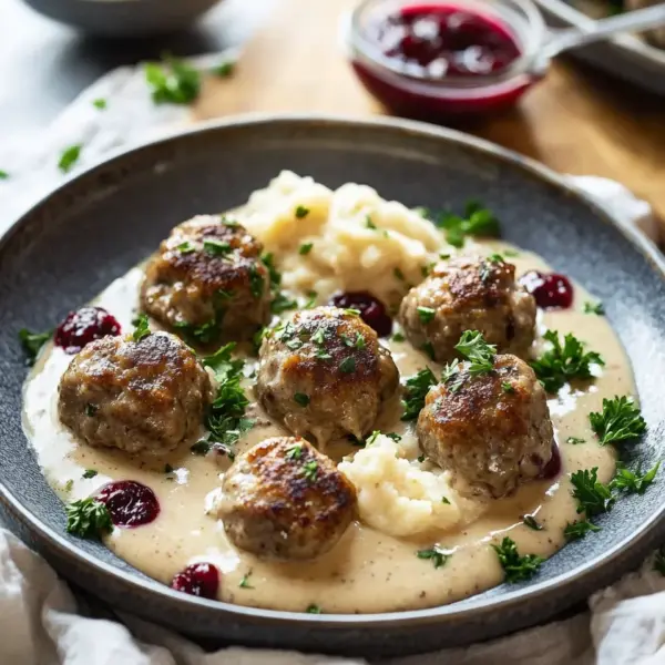 Rezept für Schwedische Köttbullar mit Rahmsauce