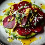 Rote Bete Carpaccio auf Avocadocreme