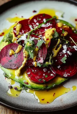Rote Bete Carpaccio auf Avocadocreme