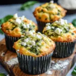 Spinat-Feta-Muffins mit doppelt K&auml;se und Crunch