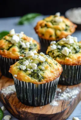 Spinat-Feta-Muffins mit doppelt Käse und Crunch