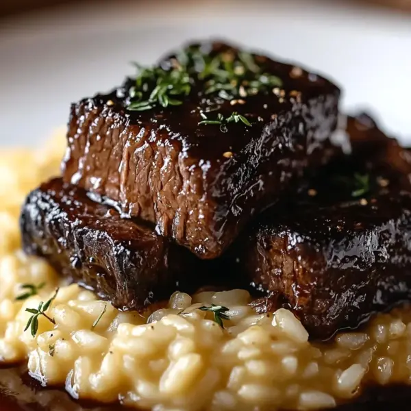 Tender Beef Brisket in Cola with Creamy Parmesan Risotto