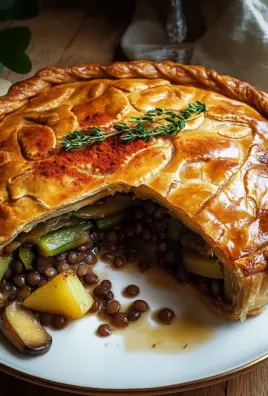 Wirsing-Pie mit Pilz-Linsen-Kartoffelfüllung