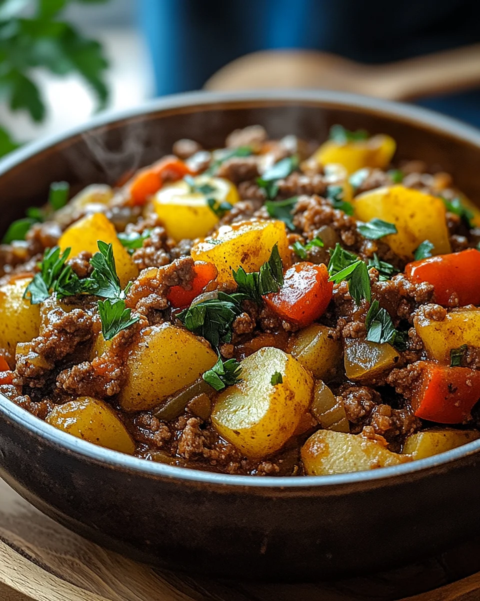 Bauerntopf mit Hackfleisch, Kartoffeln & Paprika