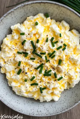 Eiersalat aus körnigem Frischkäse