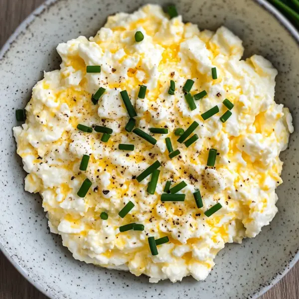 Eiersalat aus körnigem Frischkäse