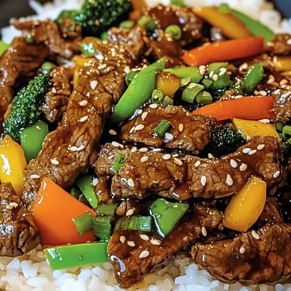 Ein Pfannengericht Teriyaki Rindfleisch mit Reis