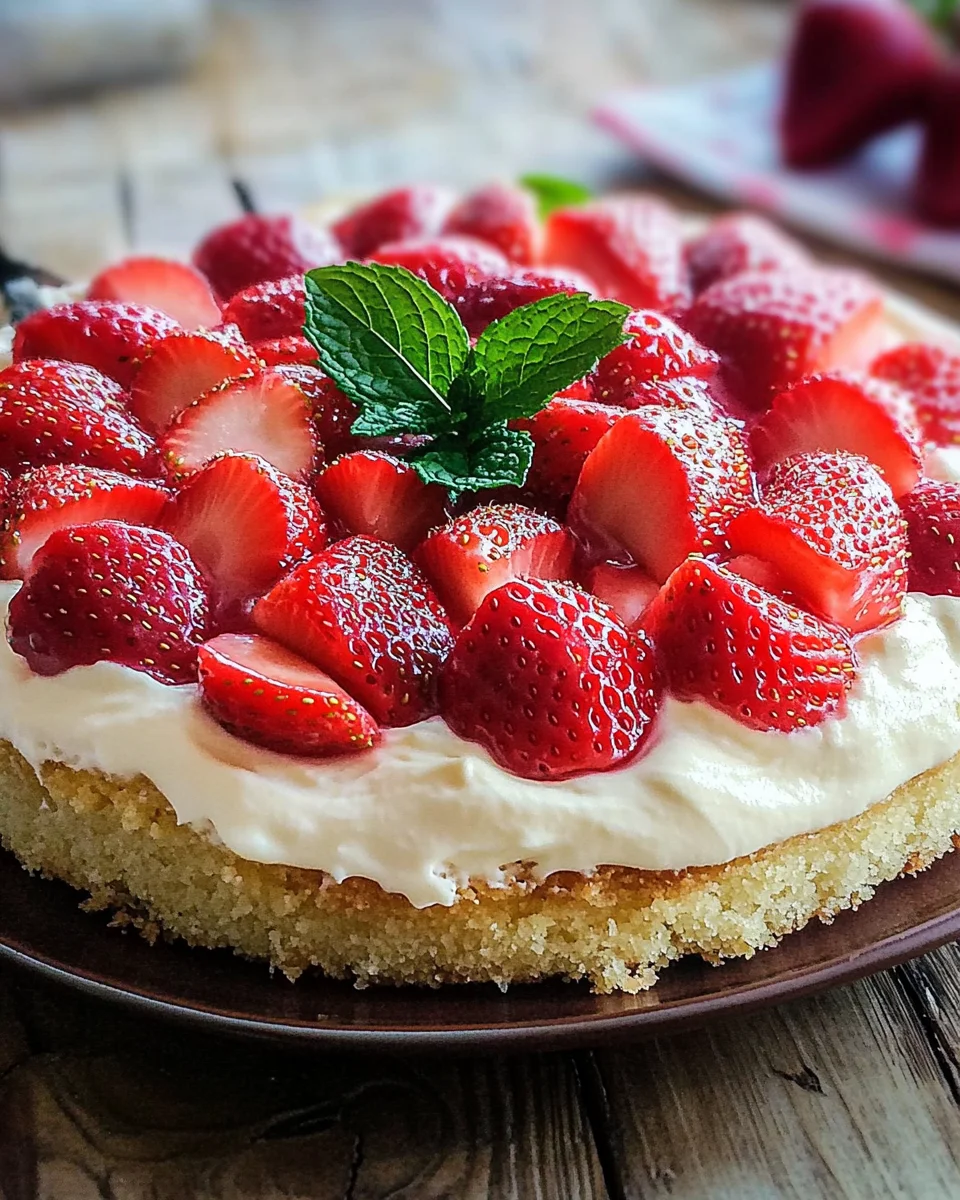 Erdbeerkuchen mit Schmand-Vanillecreme Rezept