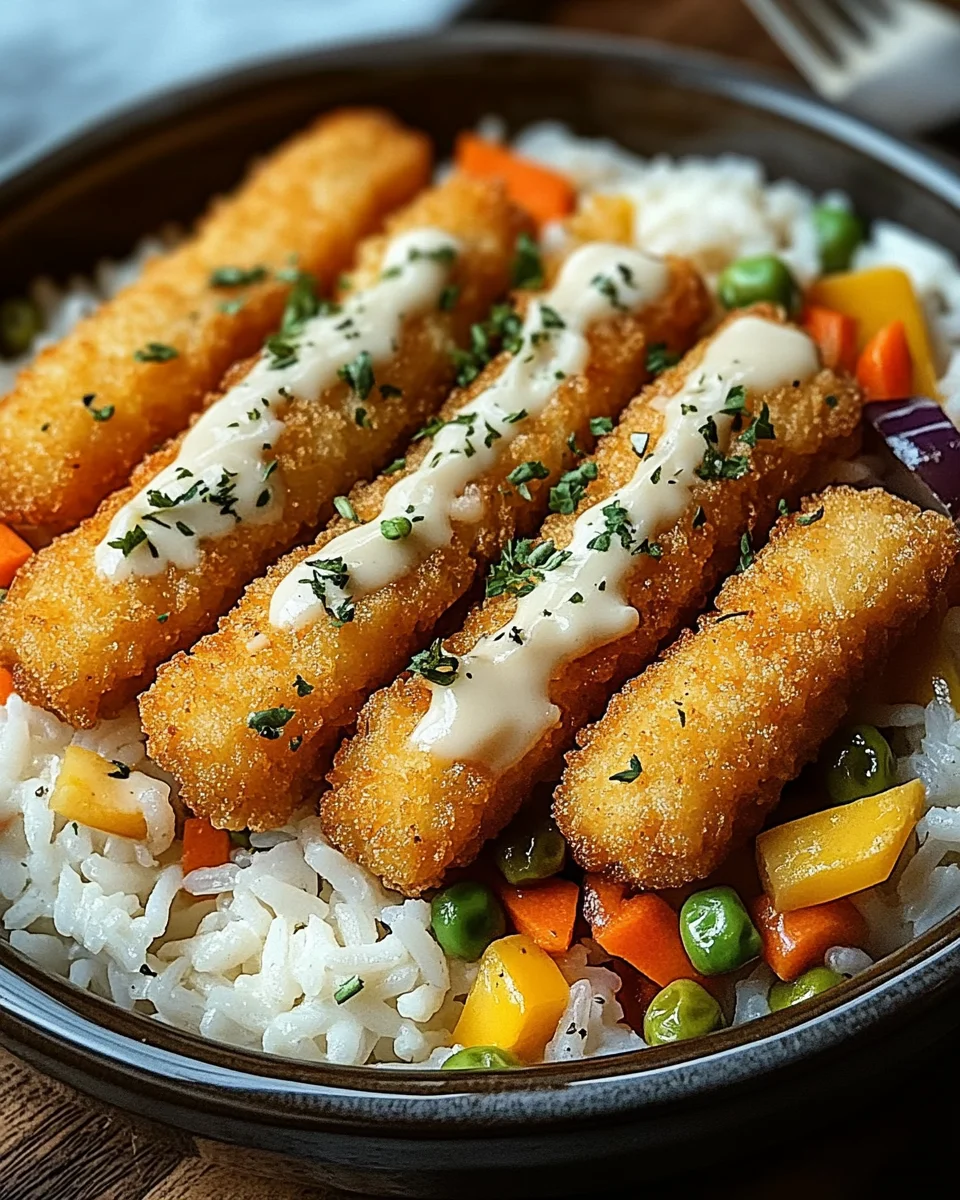 Fischst&auml;bchen-Auflauf mit Reis und Gem&uuml;se