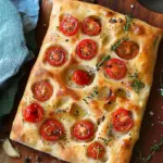 Focaccia mit Tomaten, Knoblauch & Thymian