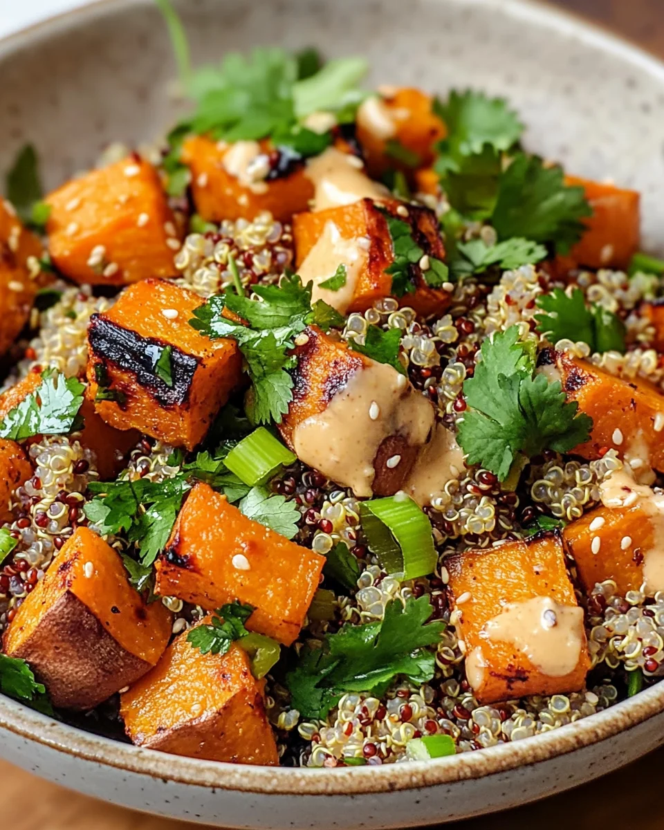 Gerösteter Süßkartoffel-Quinoa-Salat mit Sesam-Miso-Sauce 26 Gerösteter