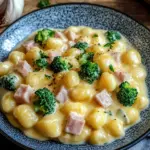 Gnocchi mit Brokkoli und Schinken in cremiger K&auml;seso&szlig;e