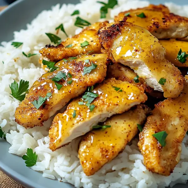 Honig Senf Hähnchen mit Reis