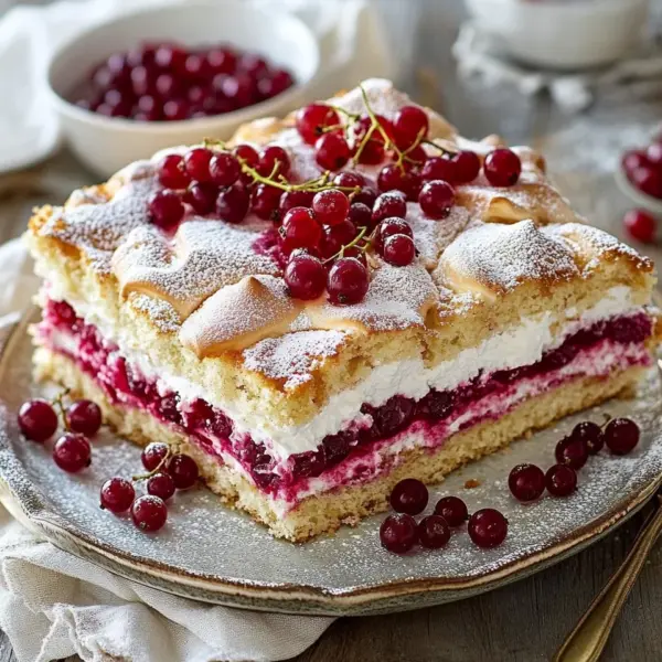 Johannisbeerkuchen mit Baiserhaube