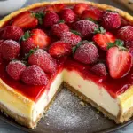 K&auml;sekuchen mit Erdbeeren