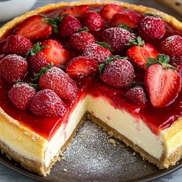 Käsekuchen mit Erdbeeren