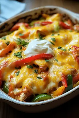 Käsiger Fajita Hähnchen Auflauf