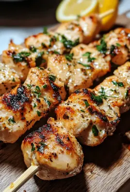Knoblauch-Parmesan-Hähnchenspieße