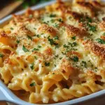 Knuspriger Nudel-H&auml;hnchen-Auflauf mit Knoblauch und Parmesan