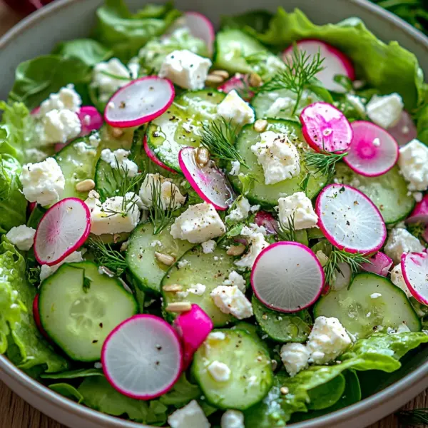 Leichter Frühlingssalat mit Radieschen & Joghurt-Dressing