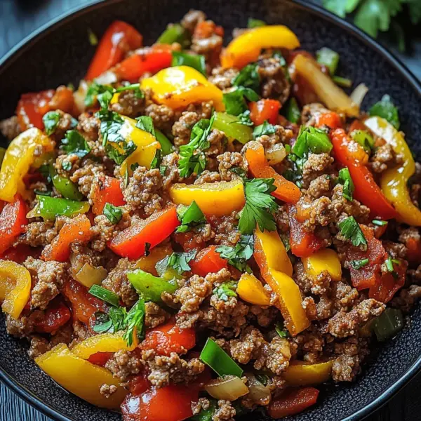 Low Carb Paprikapfanne mit Hackfleisch