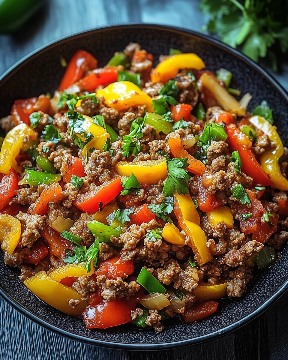 Low Carb Paprikapfanne mit Hackfleisch