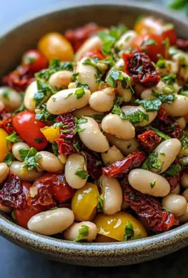 Marinierter getrockneter Tomaten-Bohnen-Salat