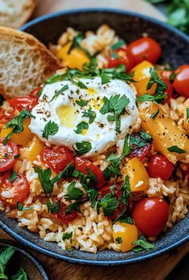 Mediterrane Reispfanne mit Burrata