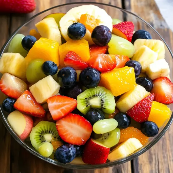 Obstsalat mit klassischem Dressing