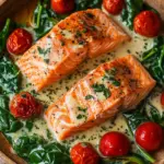Ofenlachs mit Spinat