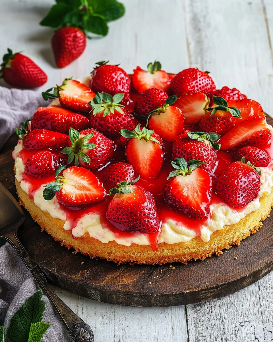 Omas Erdbeerkuchen mit Pudding
