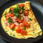 Omelette mit Schinken, K&auml;se und Tomaten
