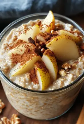 Overnight Oats with Cinnamon and Pear