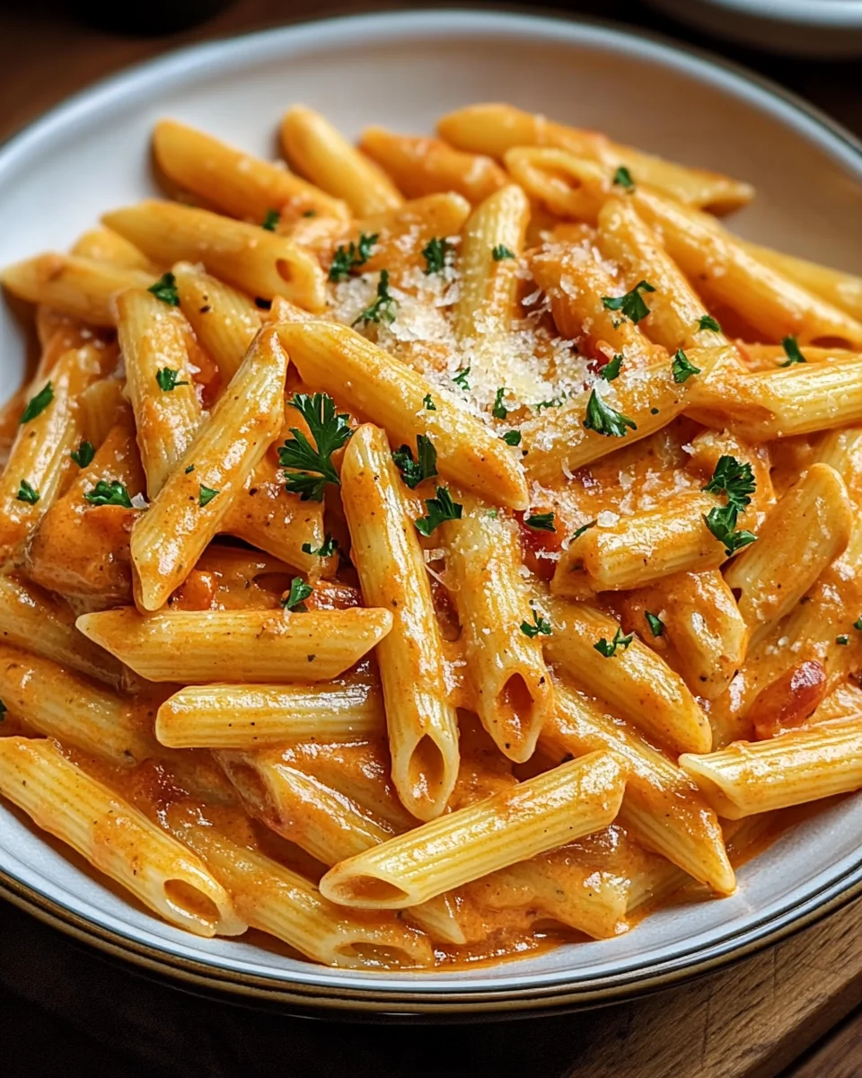Penne in cremiger Paprikasoße 19 Penne