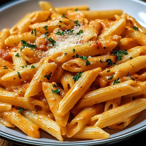 Penne in cremiger Paprikasoße