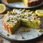 Pistazienkuchen mit Zitrone und Mandeln