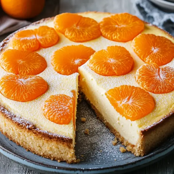 Quarkkuchen mit Mandarinen